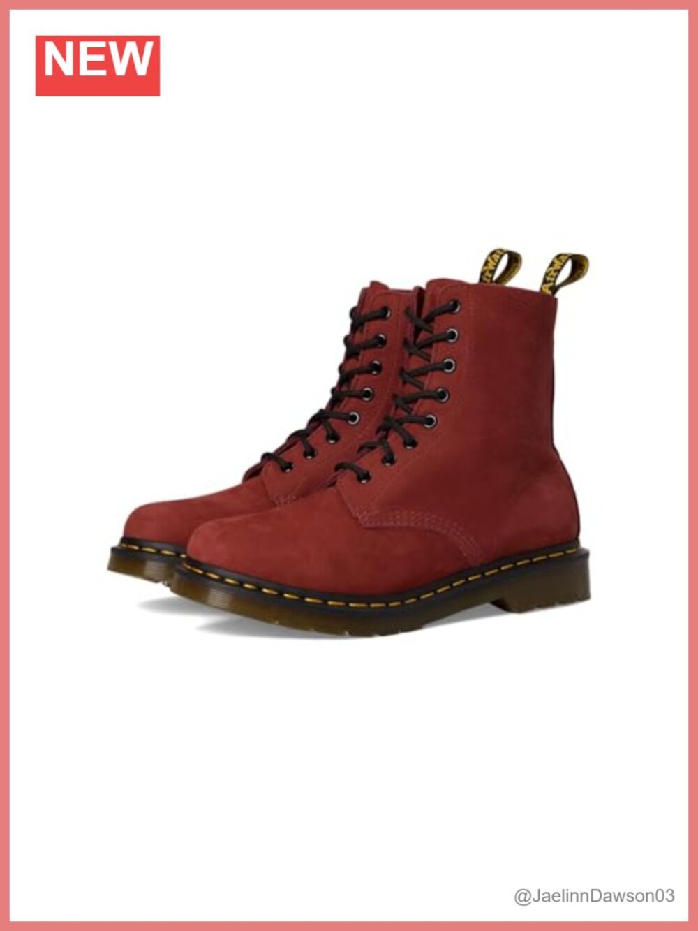 Milled Nubuck Leather Lace Up Ankle Boots Yellow Welt Stitching Air Cushioned